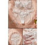 Conjunto Lingerie Sensual Luxo em Renda Branca – Delicadeza, Elegância e Sedução - Tamanho Único