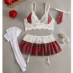 Fantasia Colegial Sensual com Renda - Tamanho L